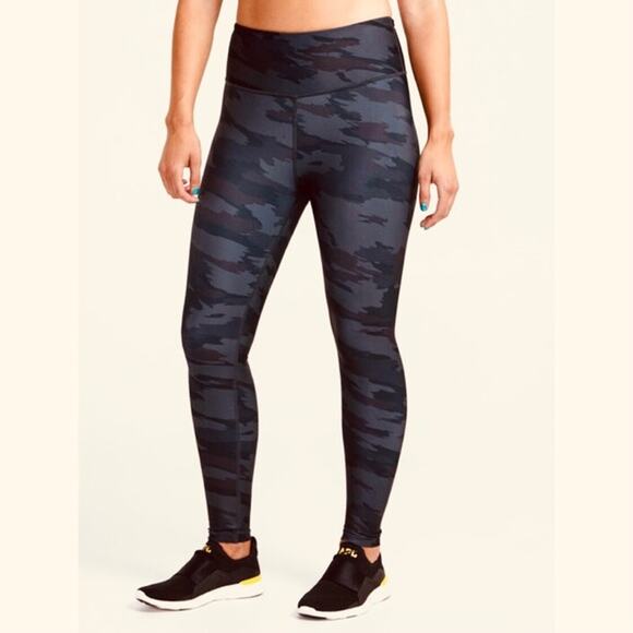 Rachel  Zoe Camo Tummy Control Sport Leggings Yoga Pants Gray Black Size Small - Picture 1 of 5